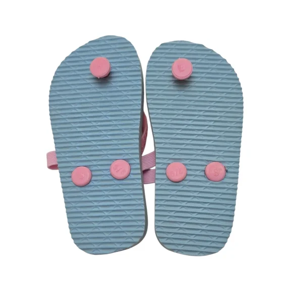 2pk NWT Toddler Girls Purple Clogs Shoes Rainbow Strap Flip Flops Sandals 5 / 6 - Picture 6 of 11